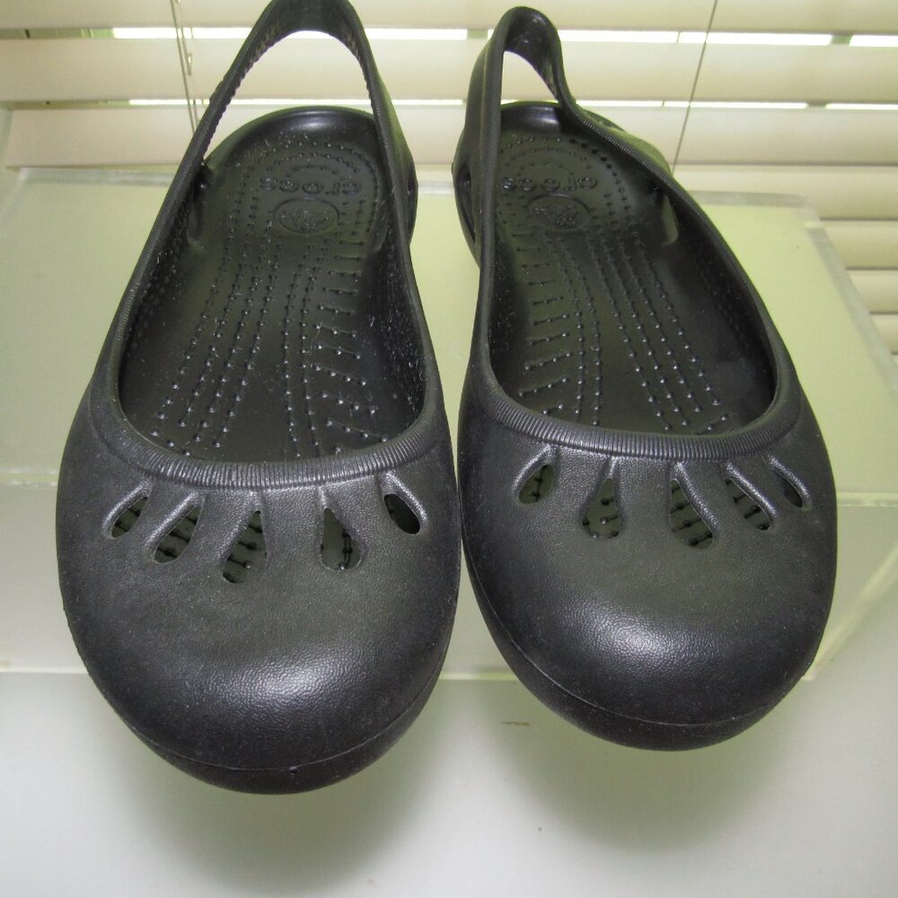 CROCS Slingback Black Ballet Flats – Women’s US 6 * Casual Minimalist Slip-On - Picture 6 of 8
